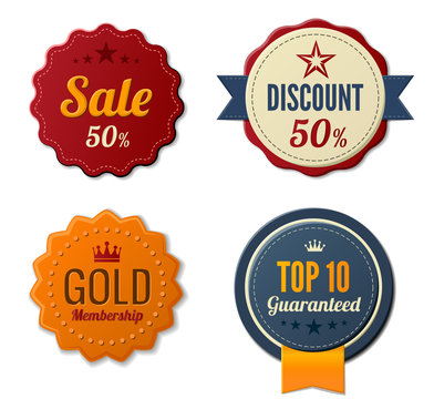 Vintage Labels set. Badge icons. Retro logo stickers