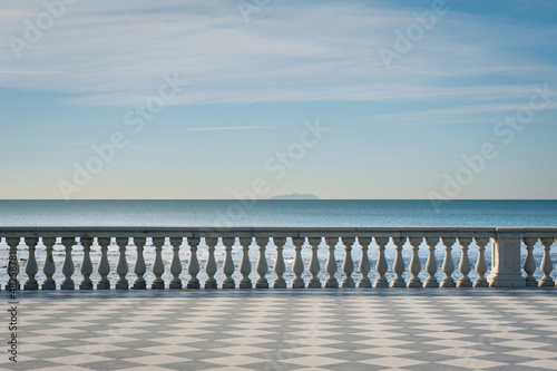 Fototapeta dla dzieci Mascagni terrace in front of the sea, Livorno. Tuscany, Italy.