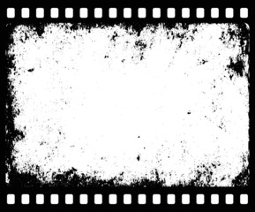 grunge filmstrip with transparent space insert for picture