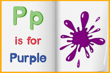 A Picture Of A Purple Splash In A Book