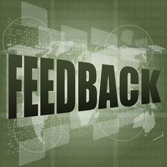 Poster - Information technology IT concept: words Feedback on screen