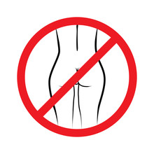 No Nude Stop Symbol, Illustration