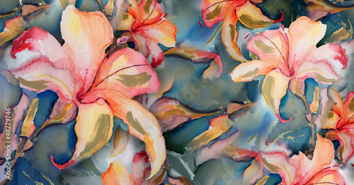Naklejka dekoracyjna Lily Background