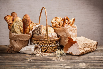 Canvas Print - Composition with bread and rolls