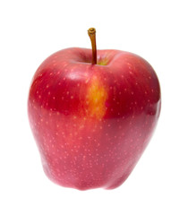 Wall Mural - Ripe red apple isolated on the white background.