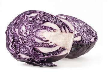 Poster - Red cabbage isolated on white background