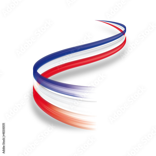 Nowoczesny obraz na płótnie Abstract wave English and French flag