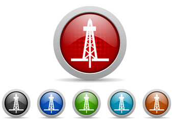Poster - oil and gas vector icon set