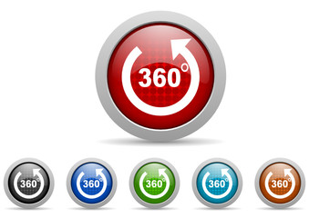 Aufkleber - 360 degrees panorama vector icon set
