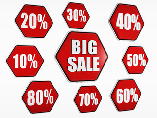 big sale and percentages buttons