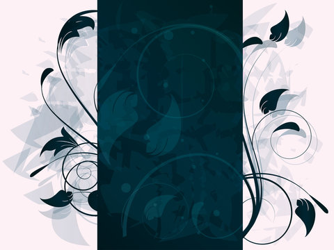 Floral frame with swirls and place for text