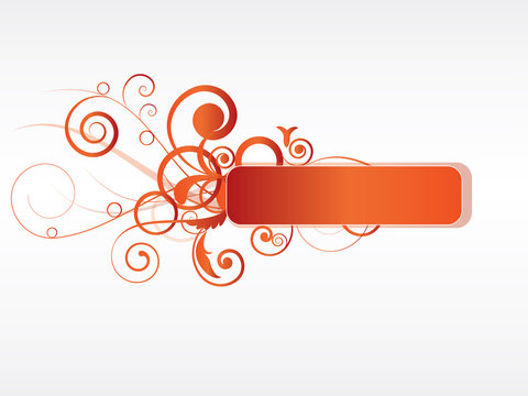 Floral frame with swirls and place for text
