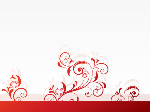Floral frame with swirls and place for text