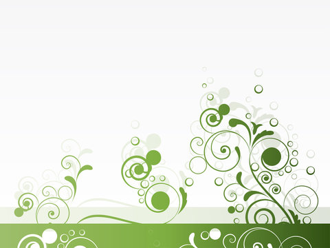 Floral frame with swirls and place for text