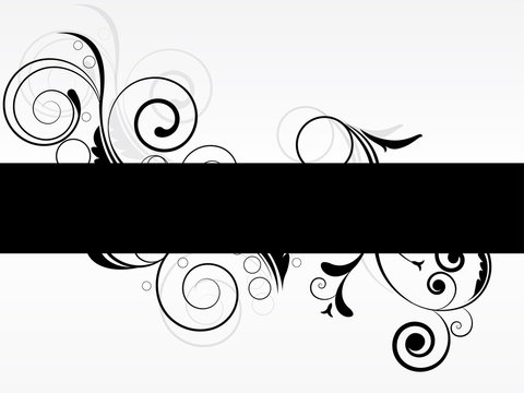Floral frame with swirls and place for text