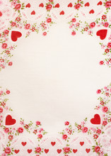 Red Hearts Classic Border With Background