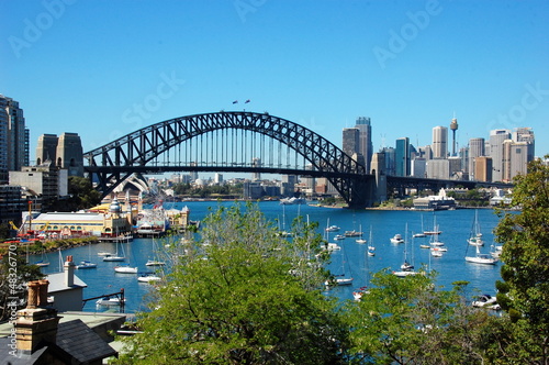 Obraz na płótnie View on Lavander bay and Harbor Bridge, Sydney