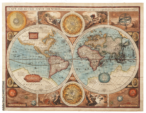 Naklejka dekoracyjna Old map (1626)