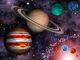 Fototapeta Kosmos - 3D Solar System Wallpaper