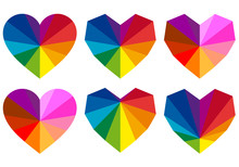 Colorful Hearts, Vector Set