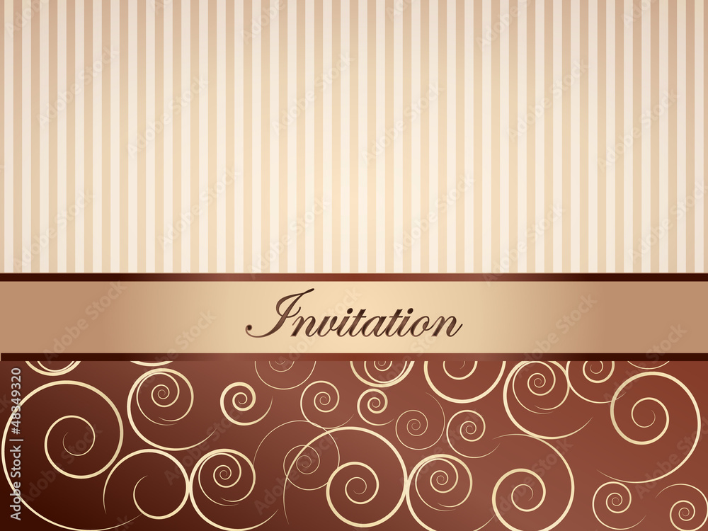 Brązowe zaproszenie - obrazy, fototapety, plakaty 