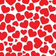 seamless pattern of red hearts 