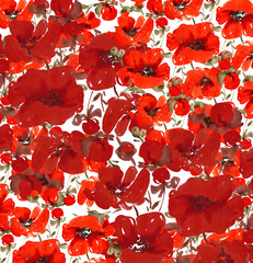 Wall Mural - Poppies Pattern