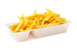 Portion of fries in disposable tray