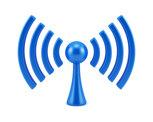 Wireless network sign. 3D symbol isolated