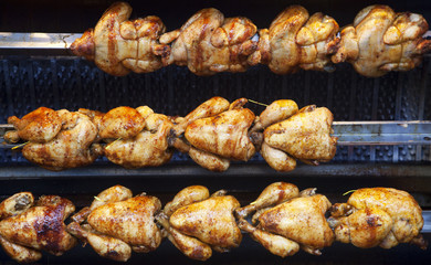 Roasted chickens