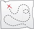 Isolated treasure map with x marking the spot