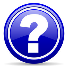 Leinwandbilder - question mark blue glossy icon on white background