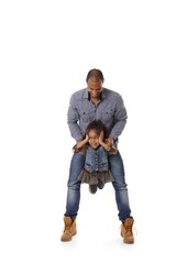 Wall Mural - Father and daughter playing