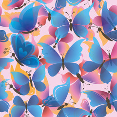 Wall Mural - Seamless background, butterflies