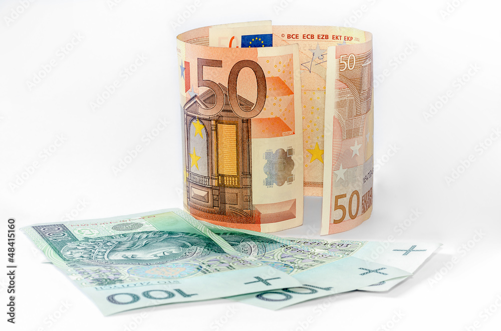 Euro i złotówki - obrazy, fototapety, plakaty 