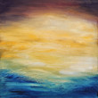 Abstract water sunset. Oil painting on canvas.
