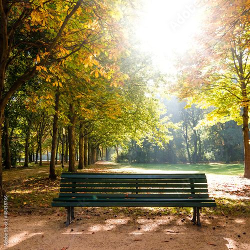 Naklejka na szafę parkbank spätsommer