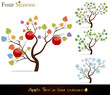 Colorful apple tree with delicious red apples