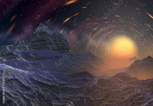 Obraz w ramie Alien Planet - Computer Artwork