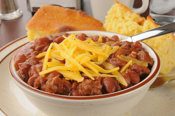 Canvas Print - Chili with cheese closeup