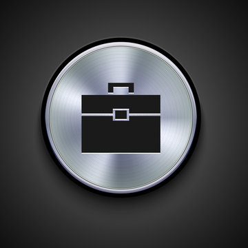 vector metal icon on gray background. Eps10