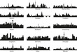 Vector silhouettes of city skylines
