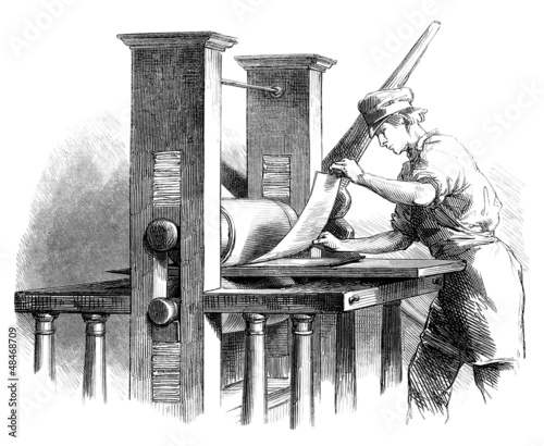 Fotografía Printing Press - 19th century