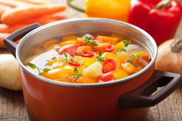 Poster - vegetable soup in pot