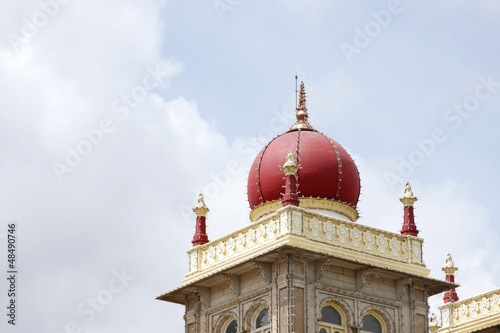 Fotografie, Obraz Closure view of pink marble domes of Mysore palace