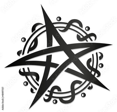 rufa-pentagramm-plemienny-tatuaz