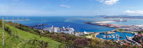 Fotografie, Tablou  The Nervion river mouth, in Bilbao, Spain, with Zierbana village