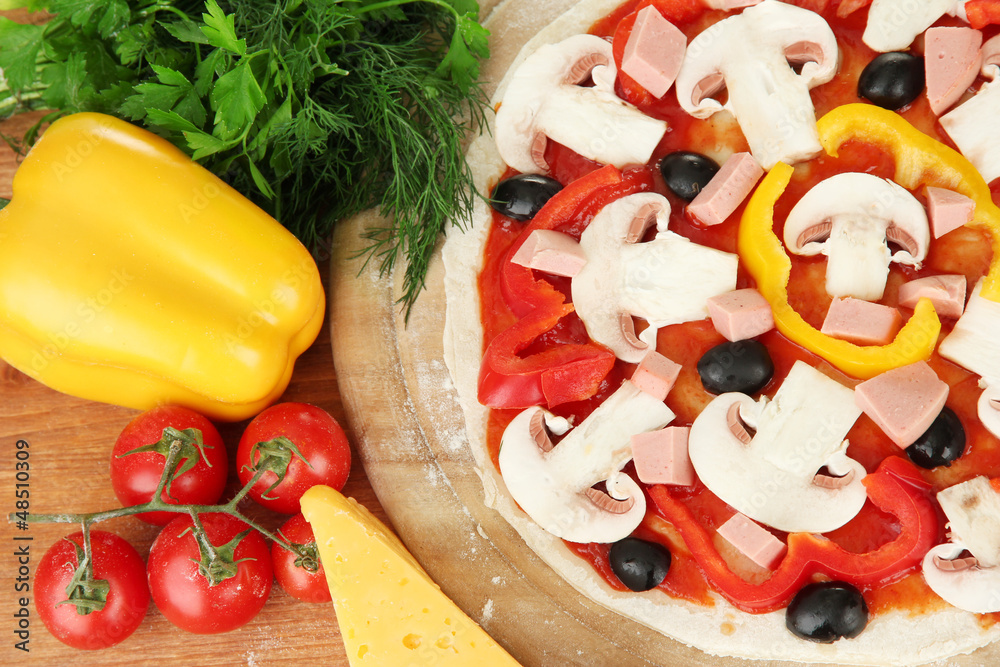 process of making  pizza