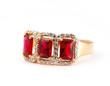 Golden jewelry ring with  ruby