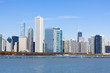 chicago downtow skyscrapers with lake michigan